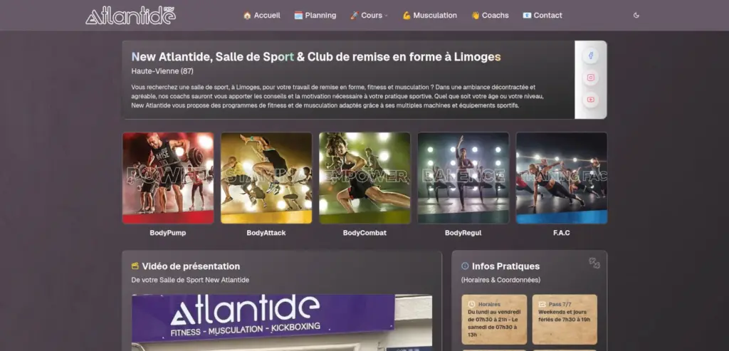 AntrAsite : Création de Sites Internet - Référencement - WebMarketing - création site web salle de sport Limoges